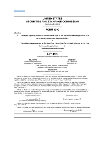 Thumbnail AXT Inc
 10-Q Quarterly Report FY2015 