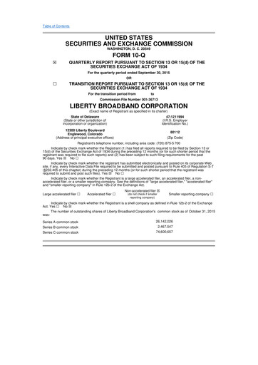 Thumbnail Liberty Broadband 10-Q Quarterly Report FY2015 