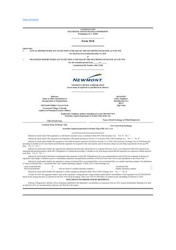 Thumbnail Newmont 10-K Annual Report 2015