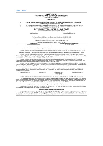Thumbnail Office Properties Income Trust 10-K Annual Report 2015