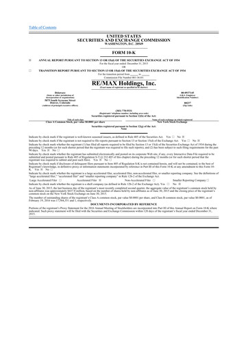 Thumbnail RE/MAX Holdings 10-K Annual Report 2015