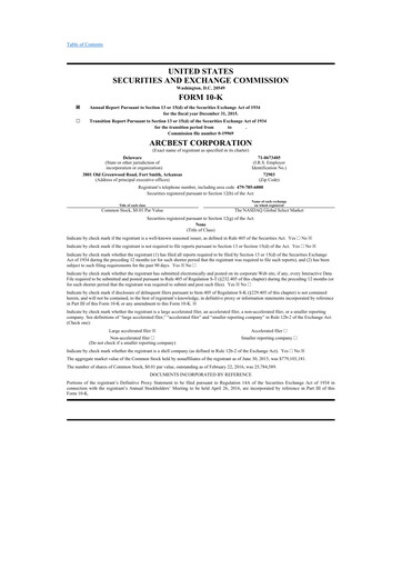 Thumbnail ArcBest 10-K Annual Report 2015