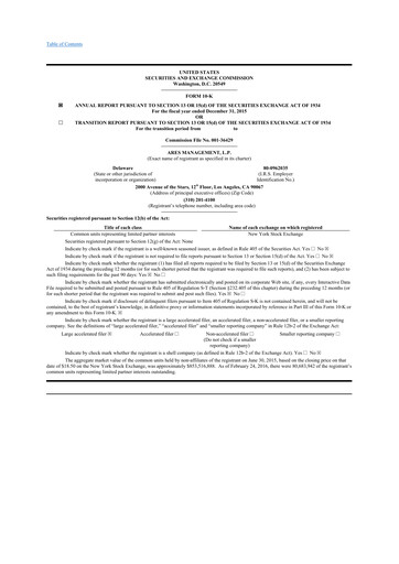 Thumbnail Ares Management
 10-K Annual Report 2015