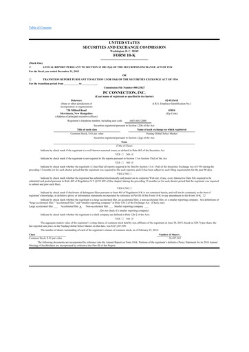 Miniature PC Connection
 10-K Rapport annuel 2015