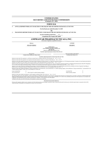 Thumbnail Amphastar Pharmaceuticals 10-K Annual Report 2015