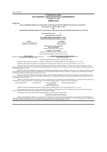 Thumbnail Caesars Entertainment
 10-K Annual Report 2015