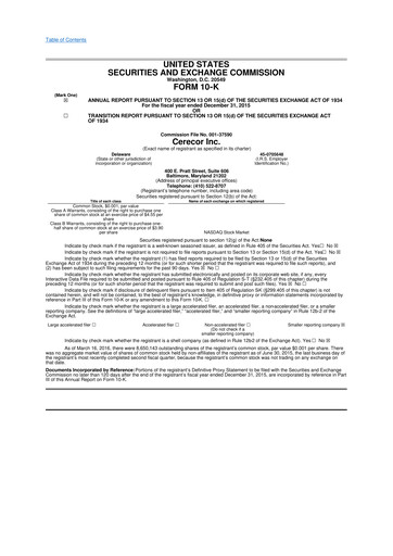 Thumbnail Avalo Therapeutics 10-K Annual Report 2015