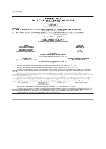 Thumbnail Editas Medicine
 10-K Annual Report 