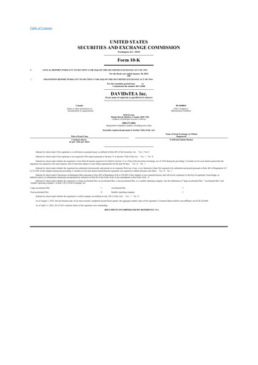 Thumbnail DAVIDsTEA 10-K Annual Report 