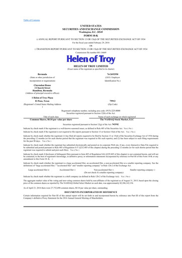 Thumbnail Helen of Troy 10-K Annual Report 2016