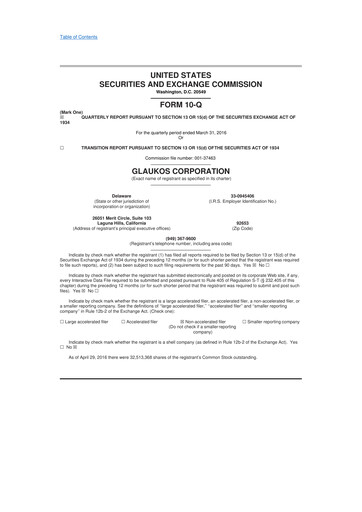 Thumbnail Glaukos 10-Q Quarterly Report FY2016 
