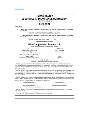 Thumbnail USA Compression Partners
 10-Q Quarterly Report FY2016 