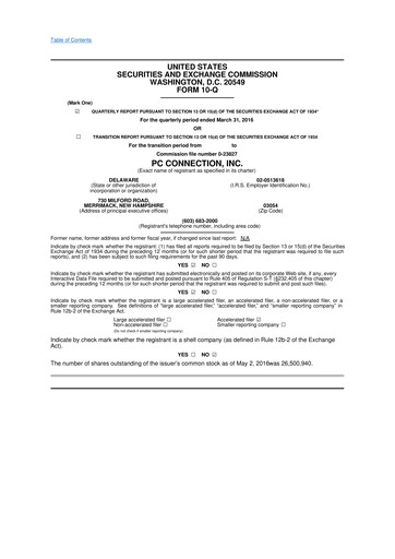Miniature PC Connection
 10-Q Rapport trimestriel 2016 