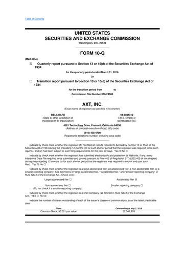 Thumbnail AXT Inc
 10-Q Quarterly Report FY2016 