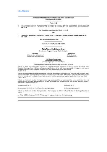 Thumbnail TTEC 10-Q Quarterly Report FY2016 