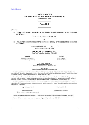 Thumbnail Douglas Dynamics
 10-Q Quarterly Report FY2016 