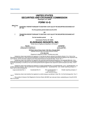 Thumbnail Caesars Entertainment
 10-Q Quarterly Report FY2016 