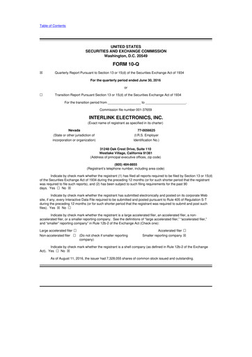 Thumbnail Interlink Electronics 10-Q Quarterly Report FY2016 