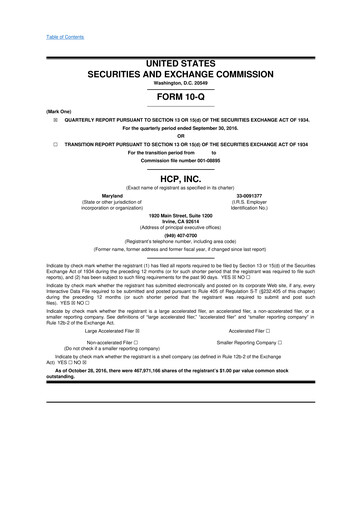 Thumbnail Healthpeak Properties
 10-Q Quarterly Report FY2016 