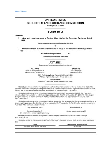 Thumbnail AXT Inc
 10-Q Quarterly Report FY2016 