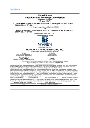 Thumbnail Monarch Casino & Resort 10-Q Quarterly Report FY2016 