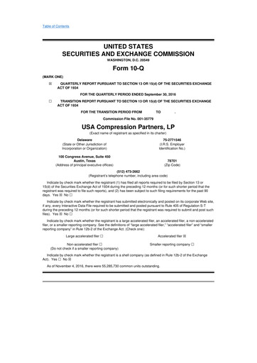 Thumbnail USA Compression Partners
 10-Q Quarterly Report FY2016 