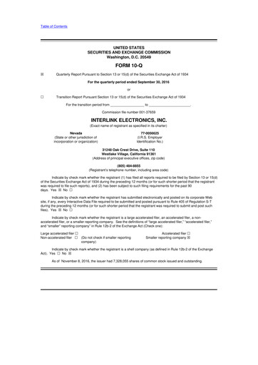 Thumbnail Interlink Electronics 10-Q Quarterly Report FY2016 