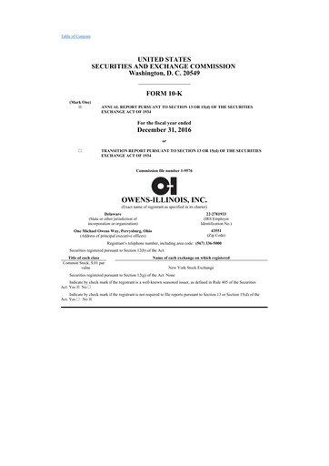 Thumbnail O-I Glass
 10-K Annual Report 2016