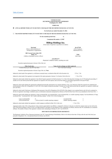 Thumbnail Hilltop Holdings 10-K Annual Report 2016