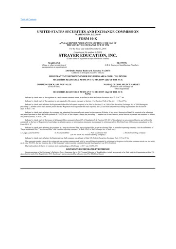 Thumbnail Strategic Education
 10-K Annual Report 2016