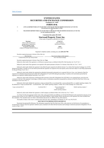 Thumbnail Starwood Property Trust 10-K Annual Report 2016