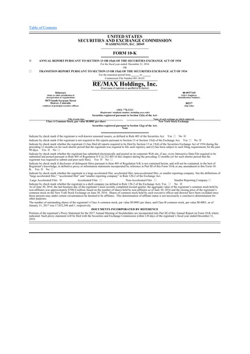 Thumbnail RE/MAX Holdings 10-K Annual Report 2016