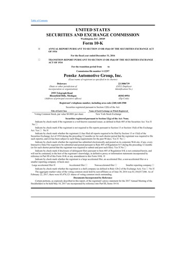 Thumbnail Penske Automotive Group 10-K Annual Report 2016