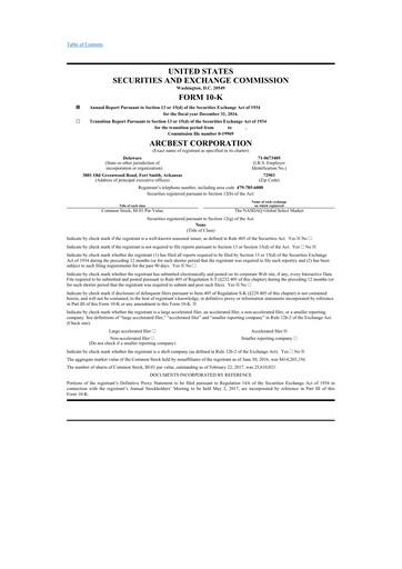 Thumbnail ArcBest 10-K Annual Report 2016