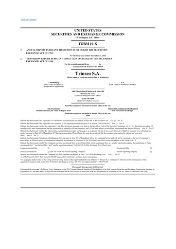 Thumbnail Trinseo 10-K Annual Report 2016