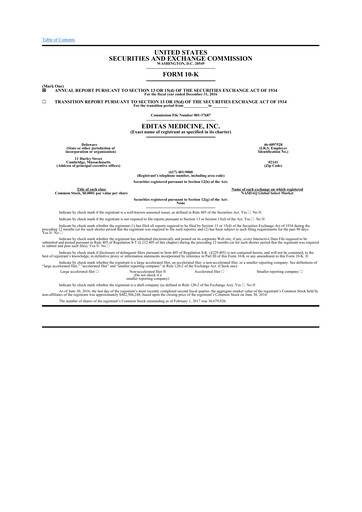 Thumbnail Editas Medicine
 10-K Annual Report 2016