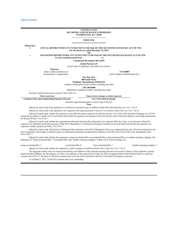 Thumbnail Global Partners LP 10-K Annual Report 2016