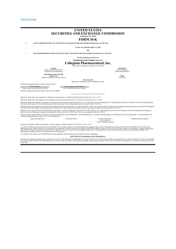 Thumbnail Collegium Pharmaceutical
 10-K Annual Report 2016