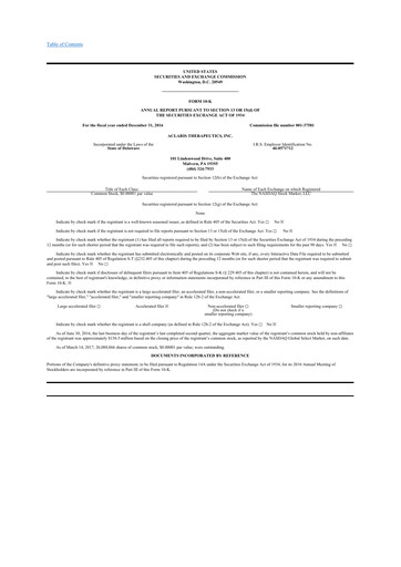 Thumbnail Aclaris Therapeutics 10-K Annual Report 2016