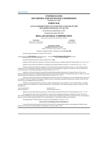 Thumbnail Dollar General 10-K Annual Report 2016