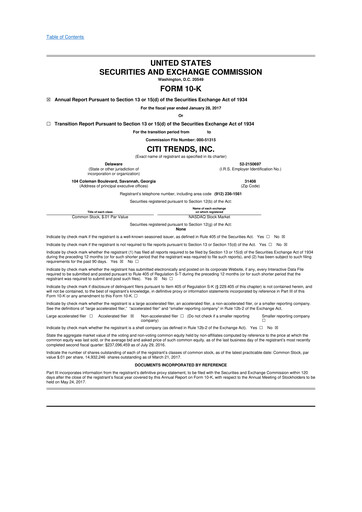 Vorschaubild Citi Trends, Inc. 10-K Jahresbericht 