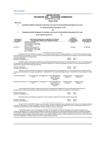 Vorschaubild Huntsman Corporation
 10-Q Quartalsbericht 2017 