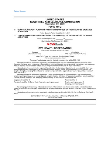 Vorschaubild CVS Health 10-Q Quartalsbericht 2017 