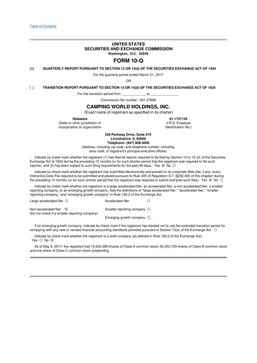 Vorschaubild Camping World
 10-Q Quartalsbericht 2017 