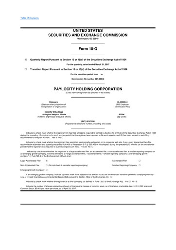 Thumbnail Paylocity 10-Q Quarterly Report FY2017 