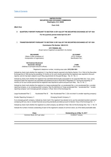 Vorschaubild Citi Trends, Inc. 10-Q Quartalsbericht  