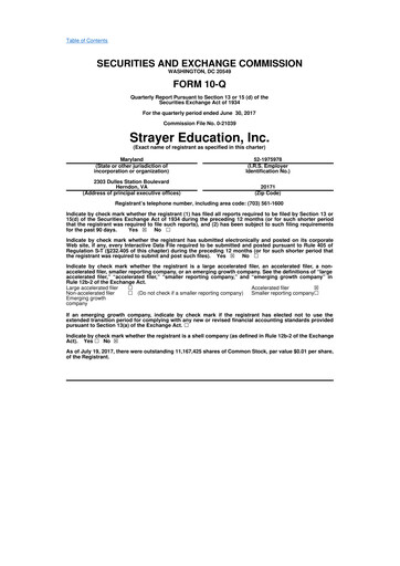 Thumbnail Strategic Education
 10-Q Quarterly Report FY2017 