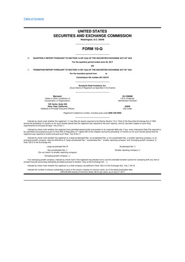 Thumbnail Sunstone Hotel Investors
 10-Q Quarterly Report FY2017 
