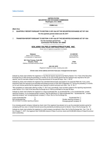 Thumbnail Solaris Energy Infrastructure 10-Q Quarterly Report FY2017 