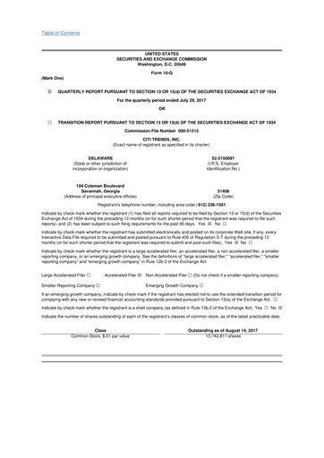 Vorschaubild Citi Trends, Inc. 10-Q Quartalsbericht  